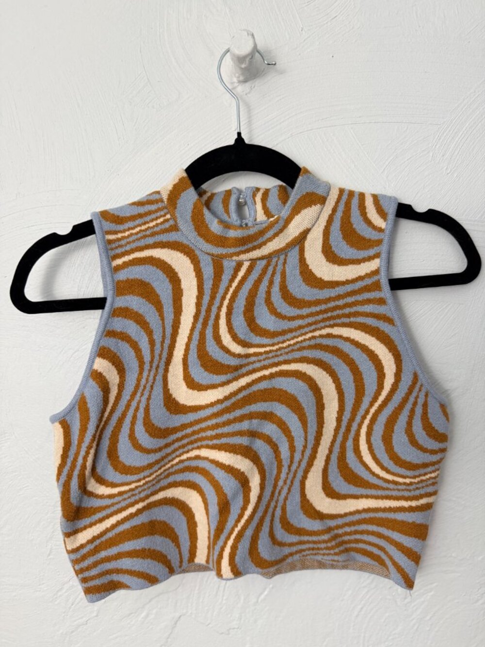 Rhode Jude Psychedelic Knit Top in Multicolor Abstract Print